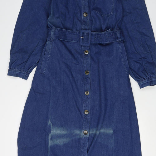 Whistles Women's Blue Denim Shirt Dress Size 14