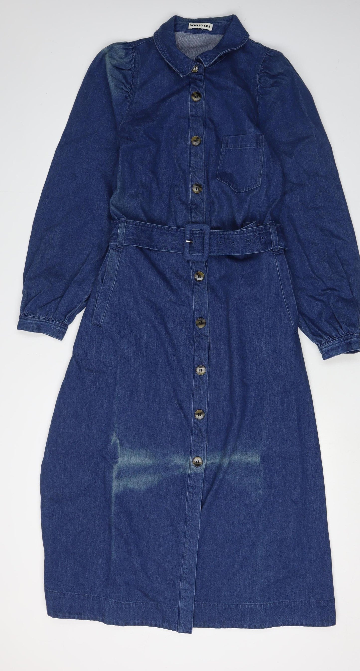 Whistles Women's Blue Denim Shirt Dress Size 14