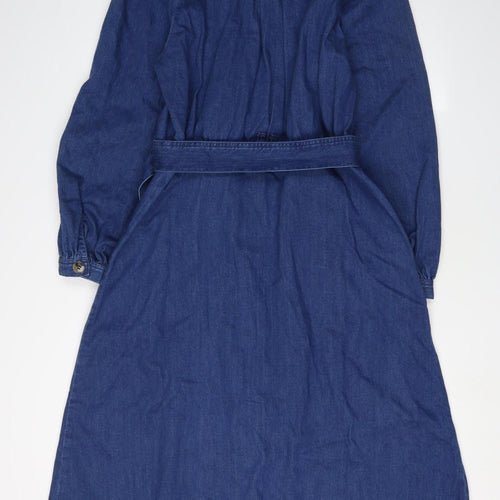 Whistles Women's Blue Denim Shirt Dress Size 14