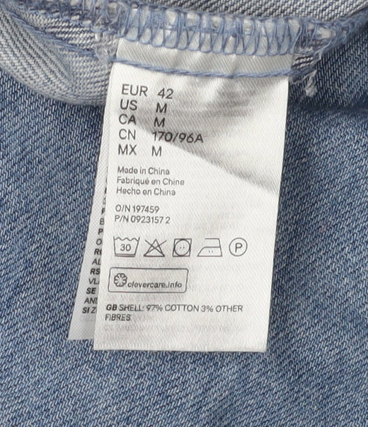 H&M Women's Blue Denim Shirt Dress Size 14