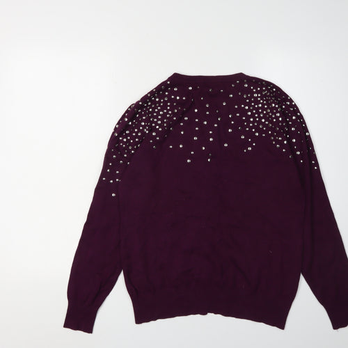 Image Women's Purple Studded Cardigan - S