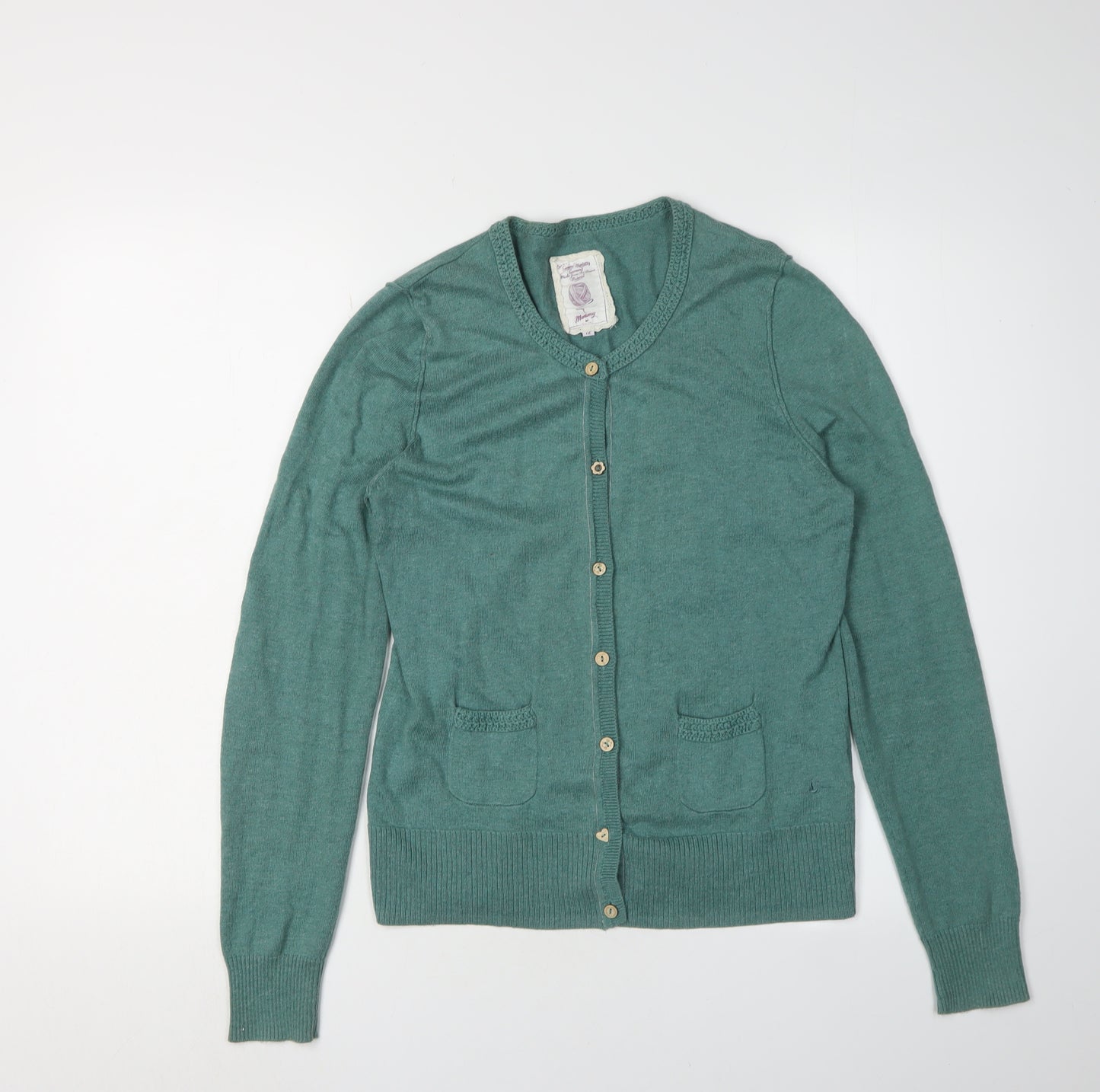 Mantaray Women's Green Cotton Cardigan Size 12