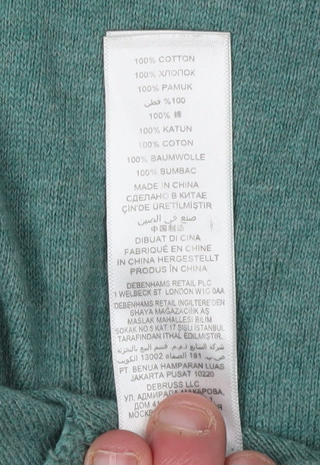 Mantaray Women's Green Cotton Cardigan Size 12