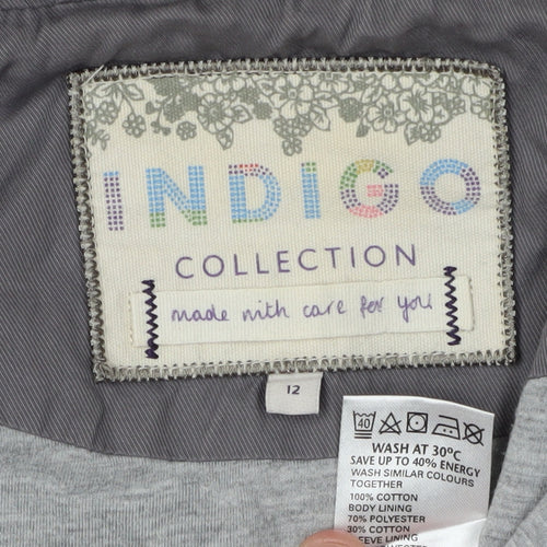 Indigo Collection Women's Grey Quilted Parka - Size 12