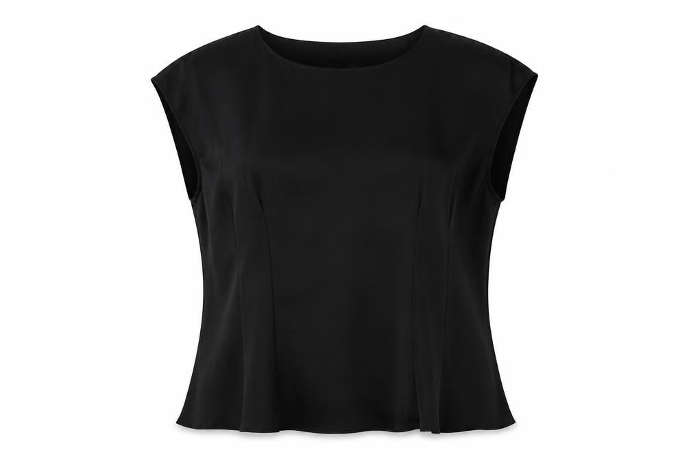 Front view of Next Black Women's Blouse - UK 14, Sleeveless, Polyester