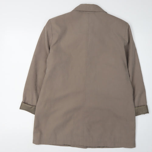 EWM Women's Brown Jacket Size 12, Collared Mid-Length