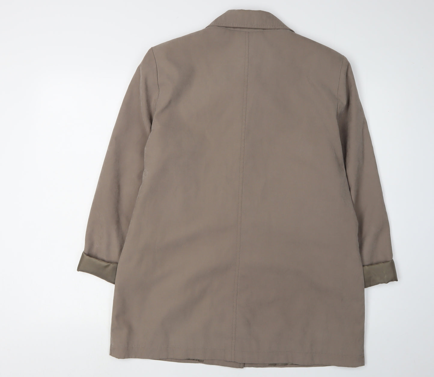 EWM Women's Brown Jacket Size 12, Collared Mid-Length