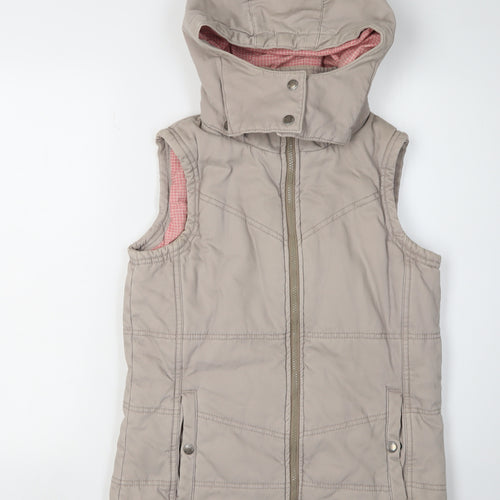 Weird Fish Women's Beige Hooded Waistcoat Size 10