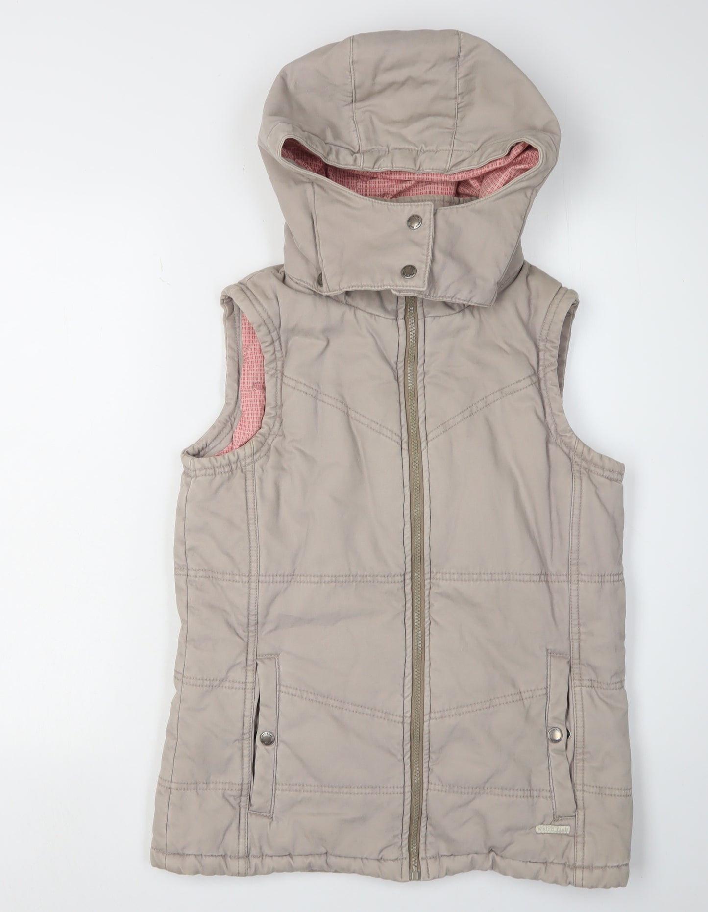 Weird Fish Women's Beige Hooded Waistcoat Size 10