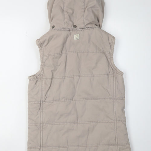 Weird Fish Women's Beige Hooded Waistcoat Size 10