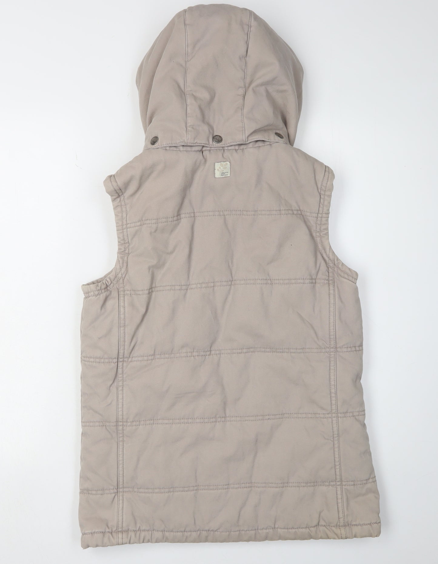 Weird Fish Women's Beige Hooded Waistcoat Size 10