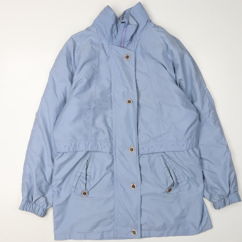 Micro by Myers Women's Blue Mid-Length Overcoat Jacket