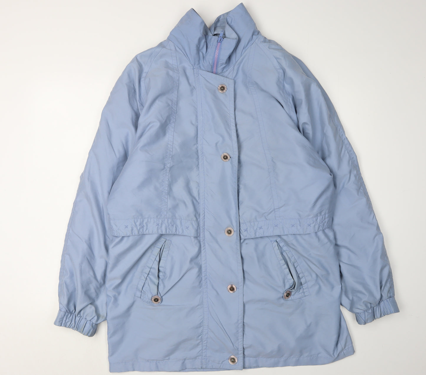 Micro by Myers Women's Blue Mid-Length Overcoat Jacket
