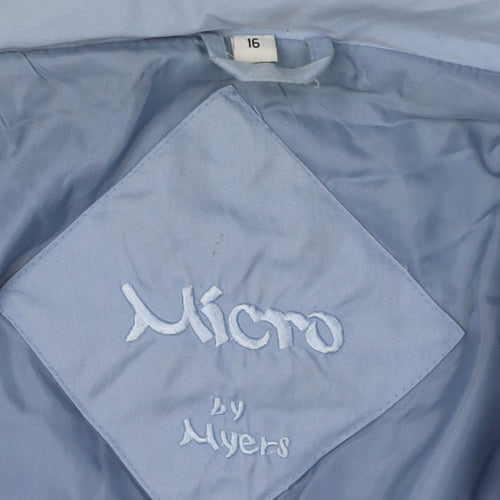 Micro by Myers Women's Blue Mid-Length Overcoat Jacket