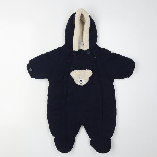 Ladybird Unisex Baby Blue Coverall 0-3 Months with Bear Design
