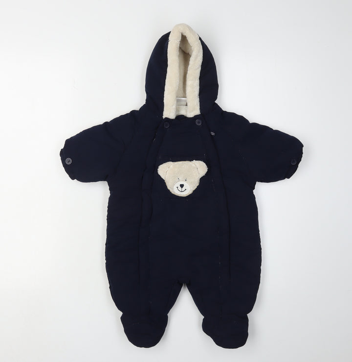 Ladybird Unisex Baby Blue Coverall 0-3 Months with Bear Design