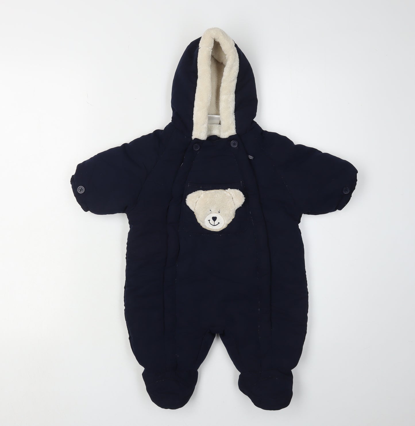 Ladybird Unisex Baby Blue Coverall 0-3 Months with Bear Design