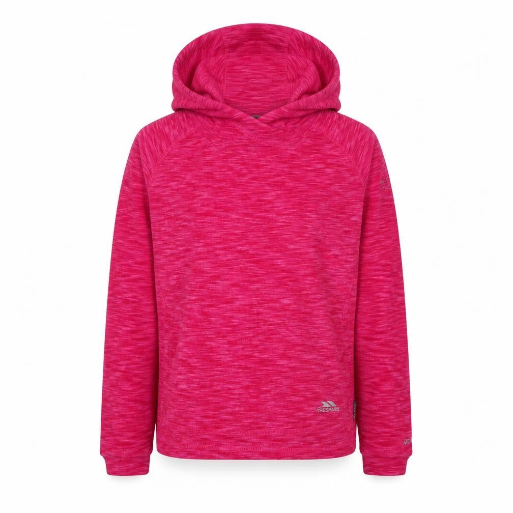 Front view of Trespass girls’ pink pullover hoodie -, size 7-8, years