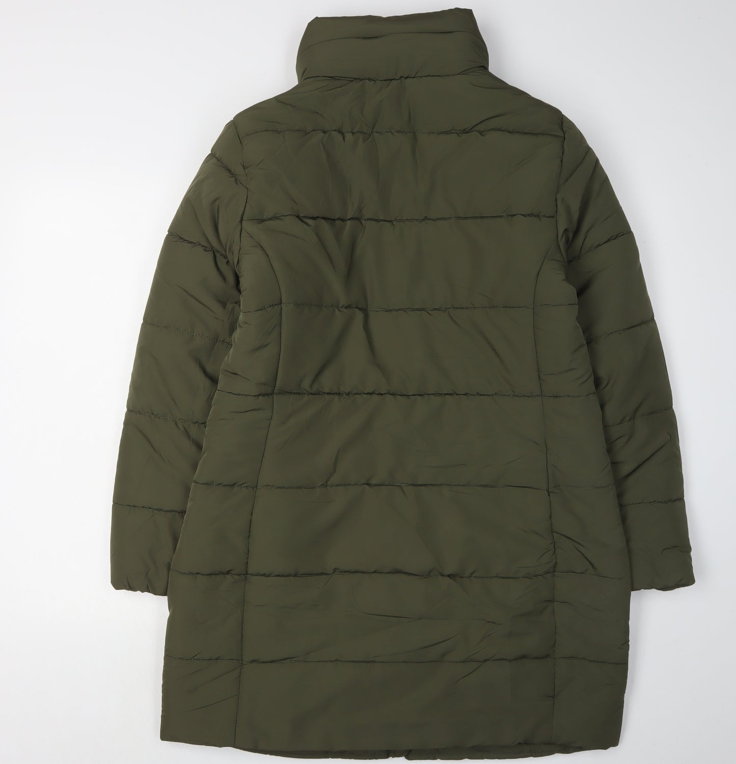 Marks and Spencer Women's Green Puffer Jacket - Size 12