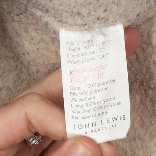 John Lewis Boys Orange Puffer Jacket, Age 10, Winter Hooded