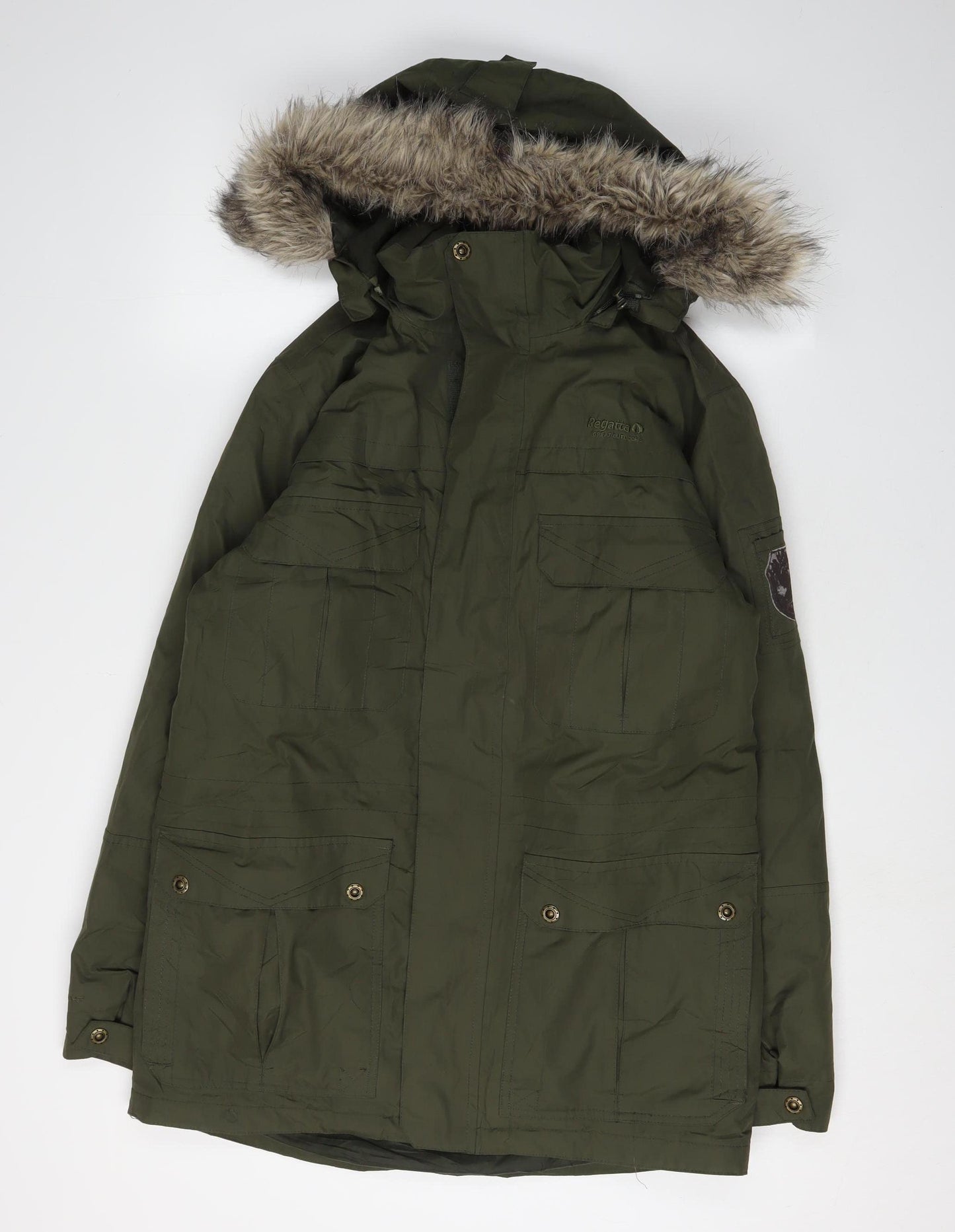 Regatta Womens Green Parka with Fur Trim S