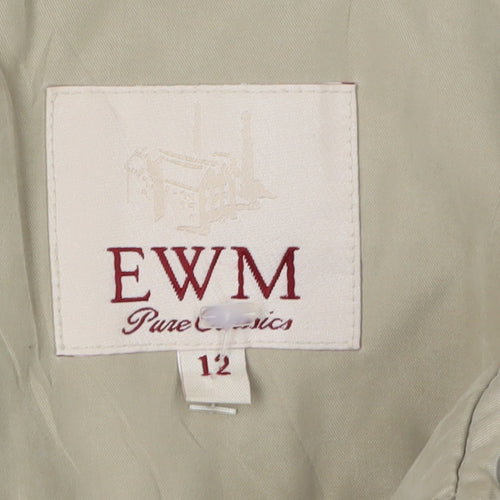 EWM Women's Beige Size 12 Mid-Length Casual Jacket