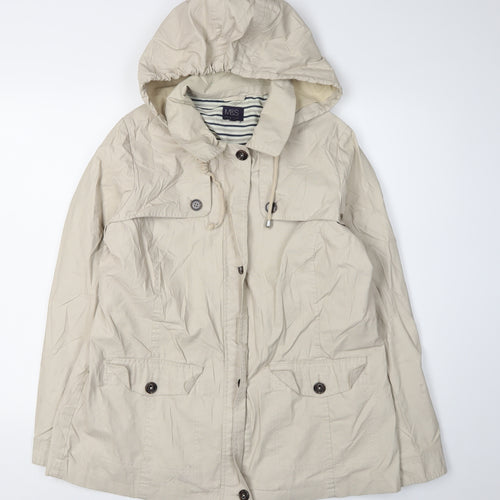 Marks and Spencer Women’s Beige Hooded Jacket - Size 14