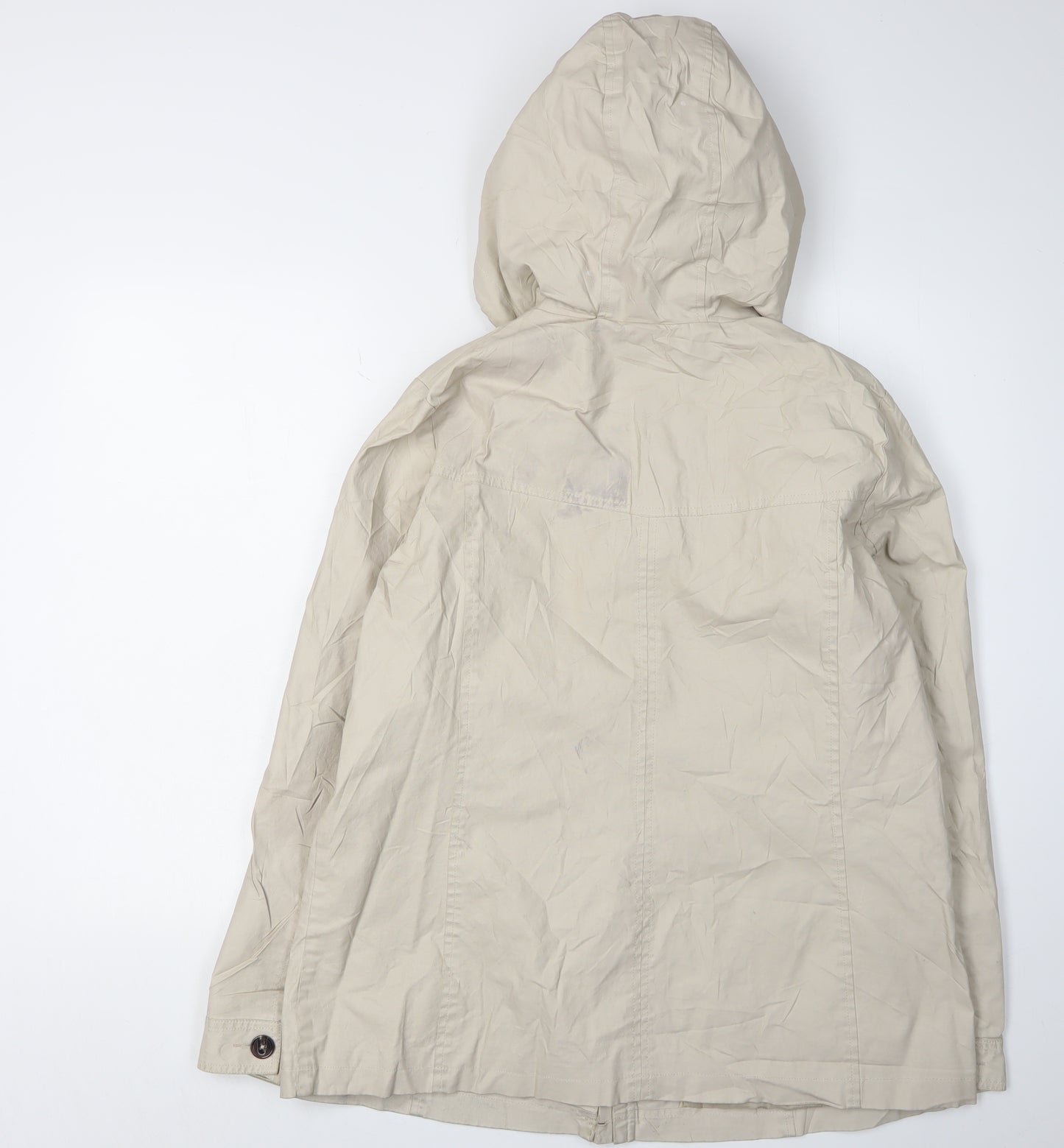 Marks and Spencer Women’s Beige Hooded Jacket - Size 14