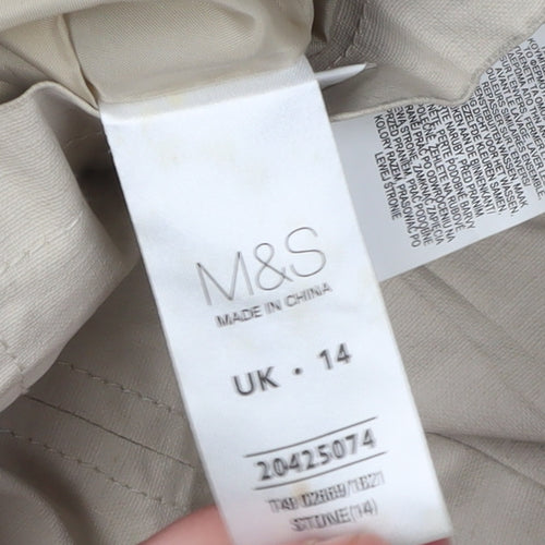 Marks and Spencer Women’s Beige Hooded Jacket - Size 14