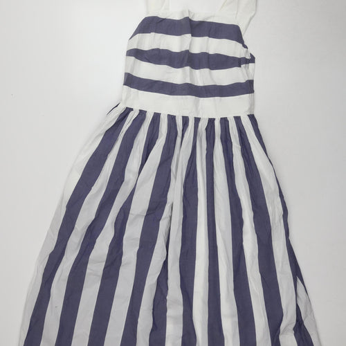 COS Women's Multicoloured Striped Fit & Flare Dress UK 10