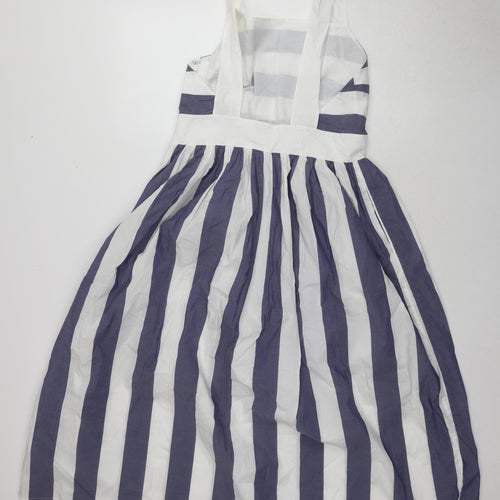 COS Women's Multicoloured Striped Fit & Flare Dress UK 10