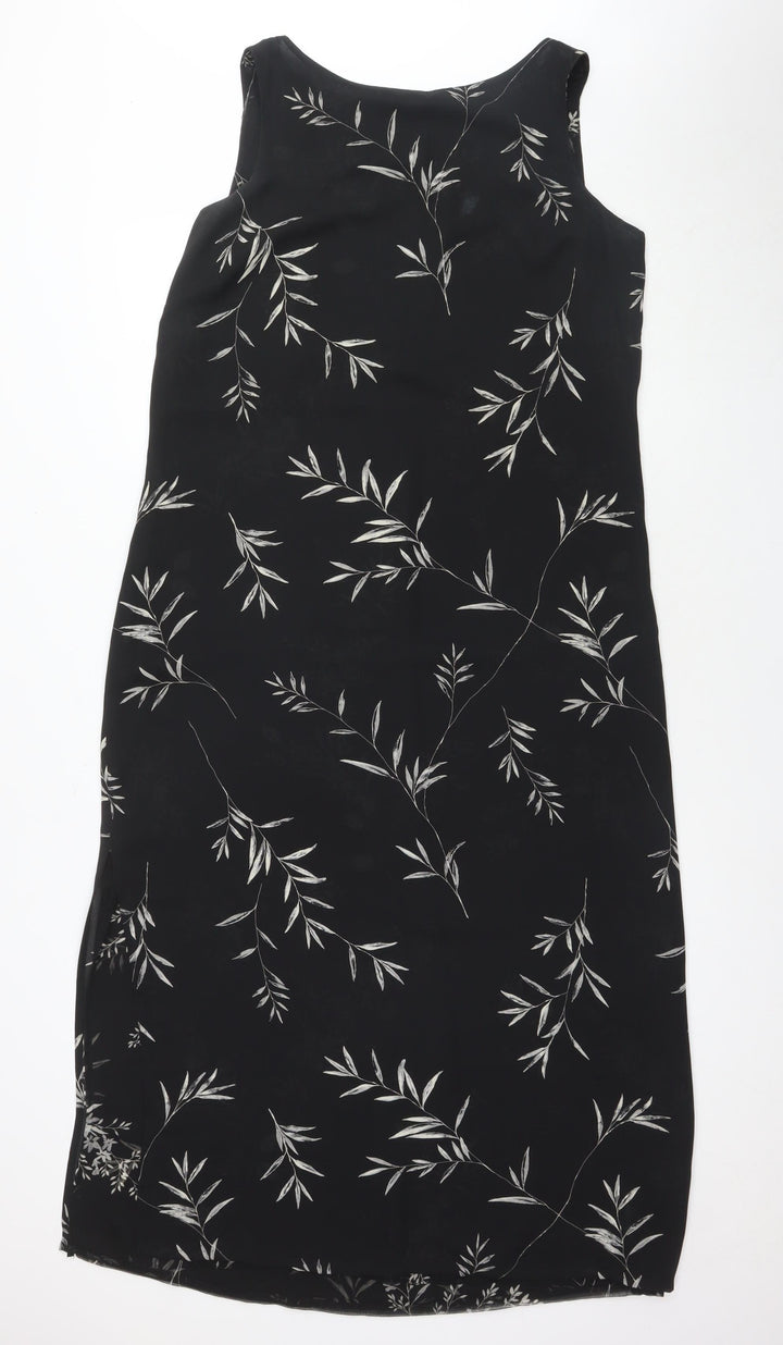 Emma James Women's Black Floral Shift Dress Size 14