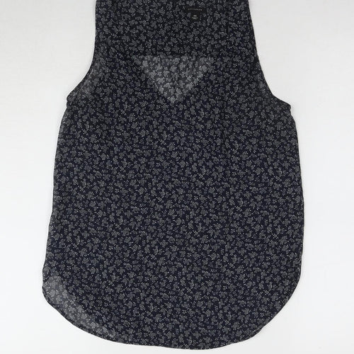 Ann Taylor Women's Blue Floral Sleeveless Blouse XS