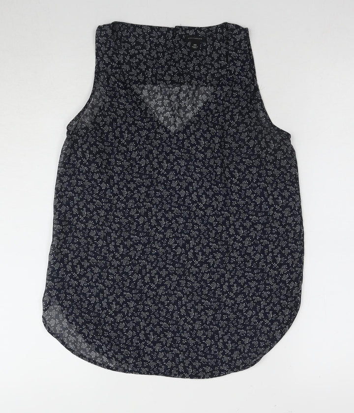 Ann Taylor Women's Blue Floral Sleeveless Blouse XS