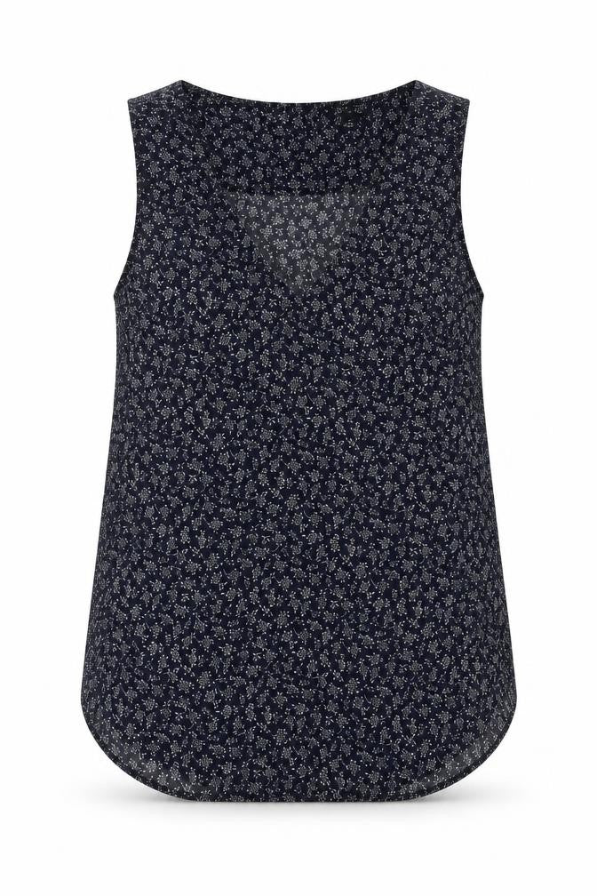 Ann Taylor Women's Blue Floral Sleeveless Blouse XS