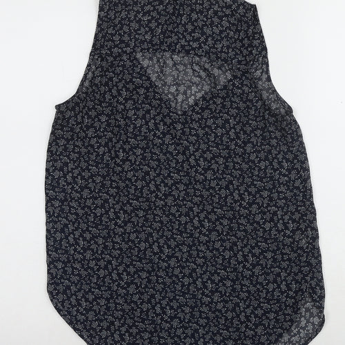 Ann Taylor Women's Blue Floral Sleeveless Blouse XS