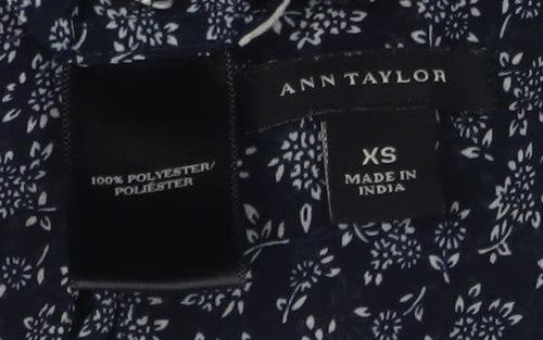 Ann Taylor Women's Blue Floral Sleeveless Blouse XS