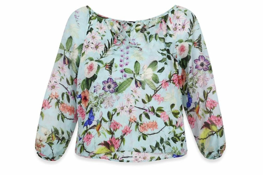 Front view of Hallhuber Women’s Multicoloured Silk Blouse, size UK 6
