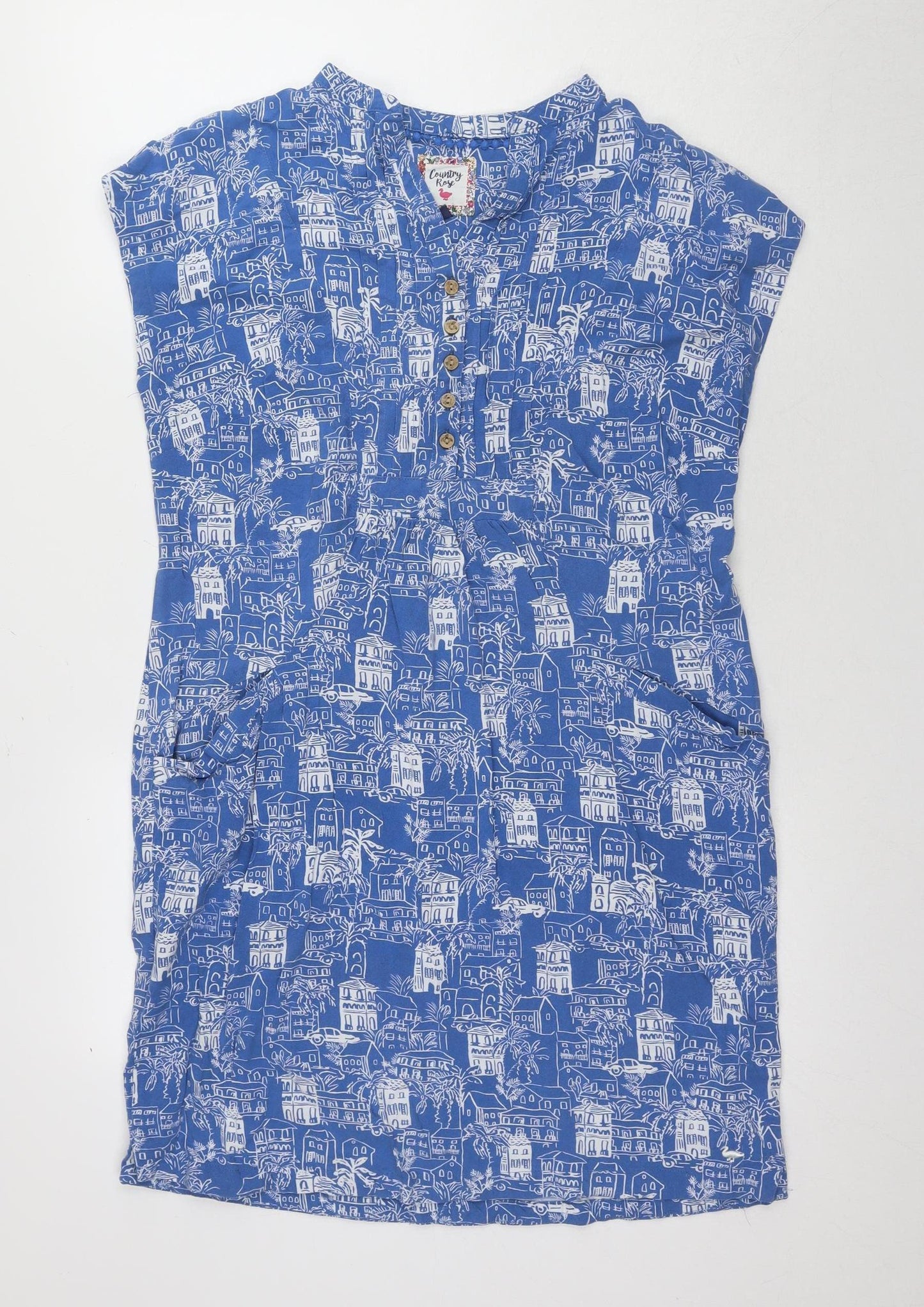 Country Rose Women's Blue Casual Geometric Dress Size 14