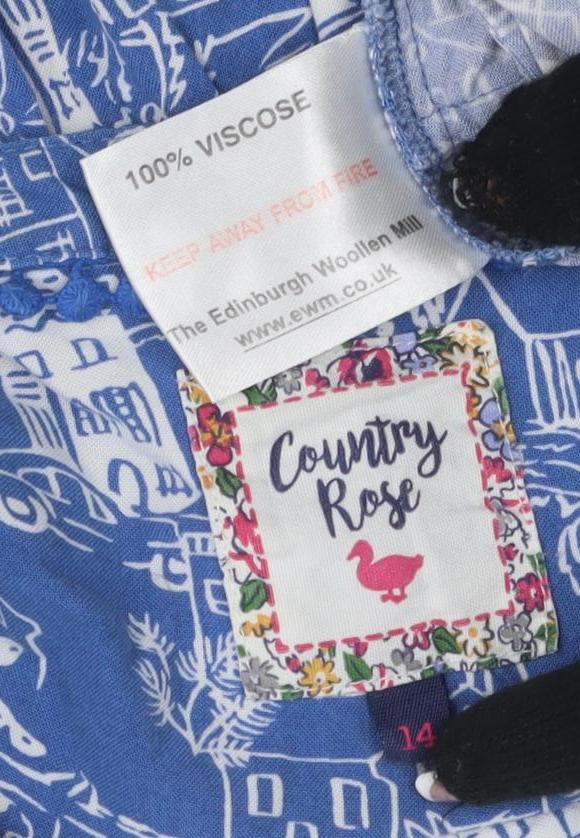 Country Rose Women's Blue Casual Geometric Dress Size 14