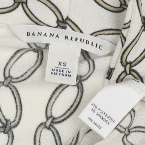 Banana Republic Women's Ivory XS Geometric Blouse