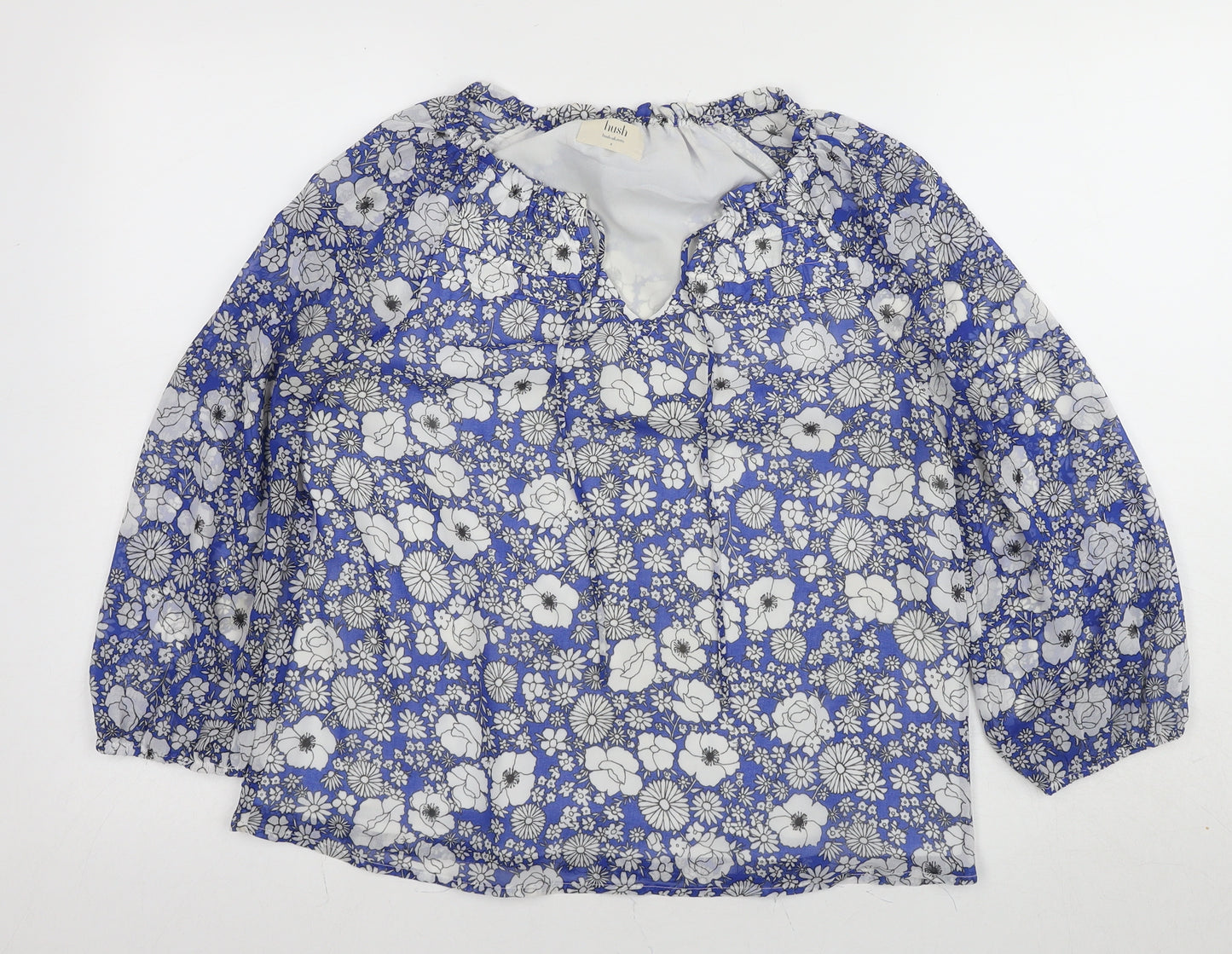 Lush Women's Blue Floral Tunic Blouse - Size S