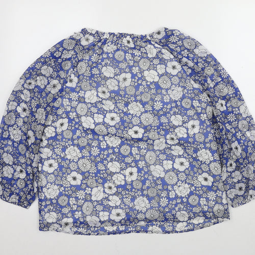 Lush Women's Blue Floral Tunic Blouse - Size S