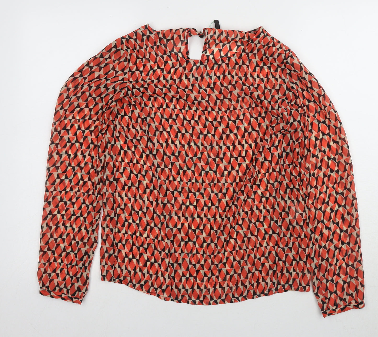 Benetton Womens Multicoloured Geometric Blouse XS