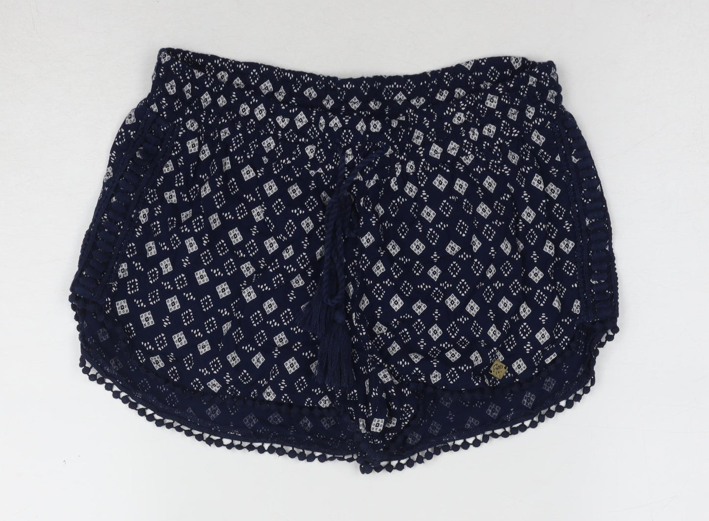 Superdry Women's Blue Geometric Hot Pants XS