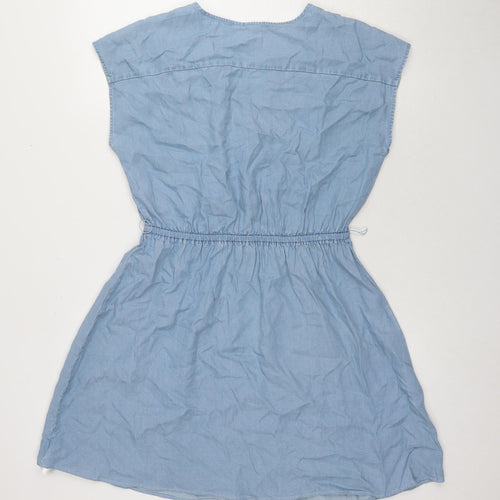 GAP Women's Blue Chambray Dress, S, T-Shirt Style
