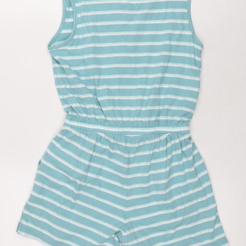 FatFace Girls Blue Striped Playsuit, 10-11 Years, Summer Style
