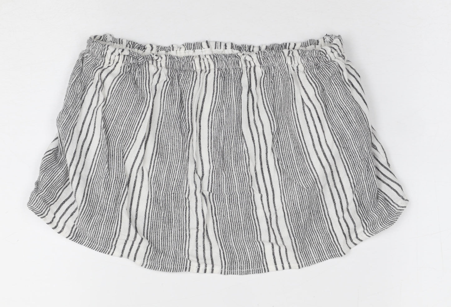 Hollister Women’s White Striped Cropped Blouse, S
