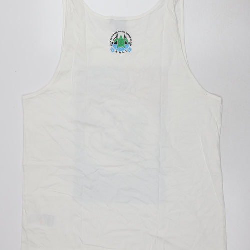 Quiksilver Men's White 2XL Sleeveless Beach T-Shirt