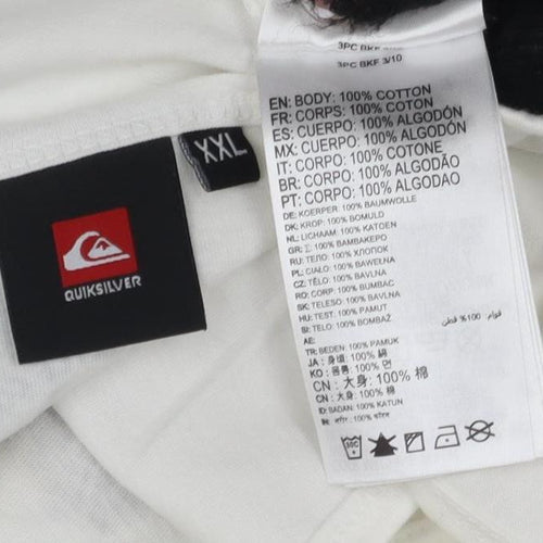 Quiksilver Men's White 2XL Sleeveless Beach T-Shirt